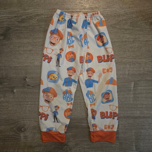 Boutique - Blippi Inspired Size 3T Two Piece LS Pj Pajamas White Orange Blue - Picture 5 of 7